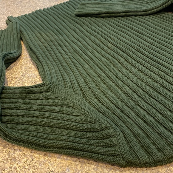 Express Knit Sweater 100% Cotton Dark Green Medium - Picture 11 of 12